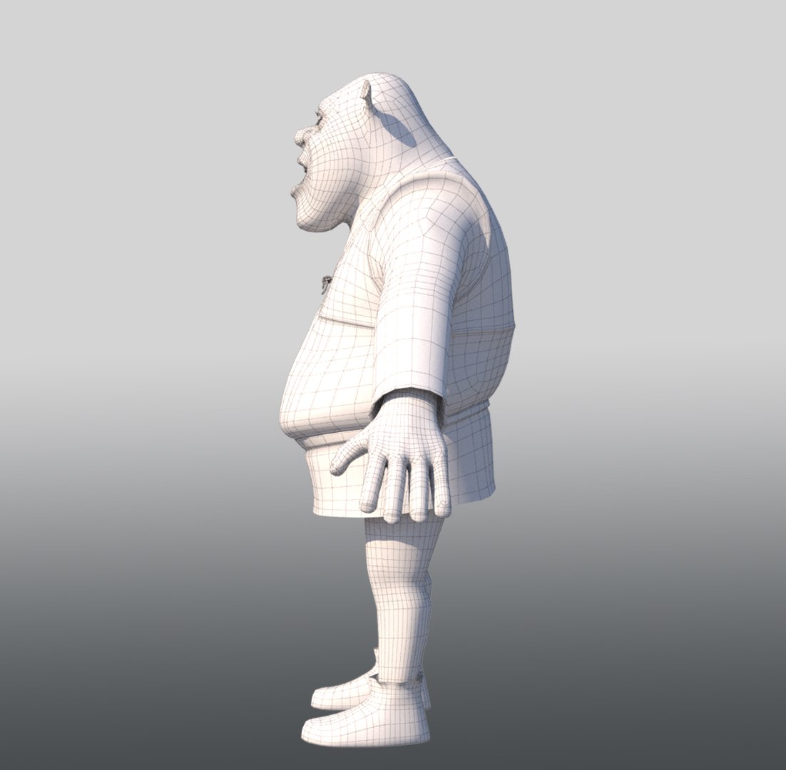 Shrek rigged 10 3D Model in Monster 3DExport