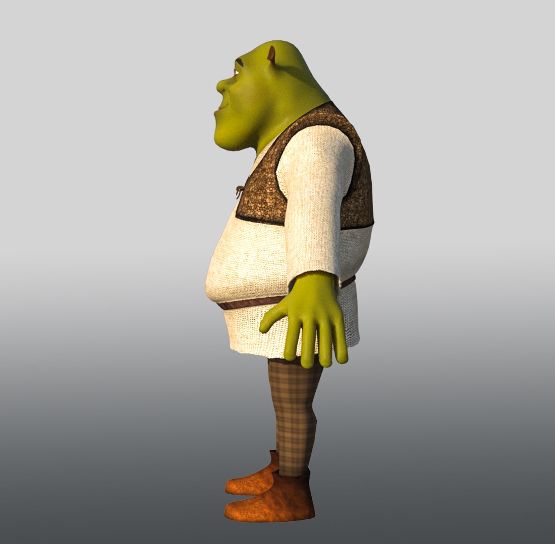 Shrek rigged 10 3D Model in Monster 3DExport