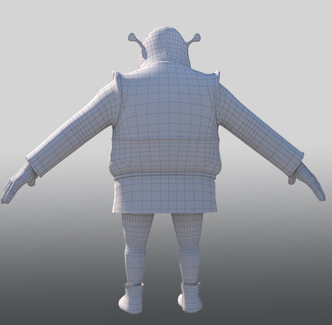 Shrek rigged 10 3D Model in Monster 3DExport