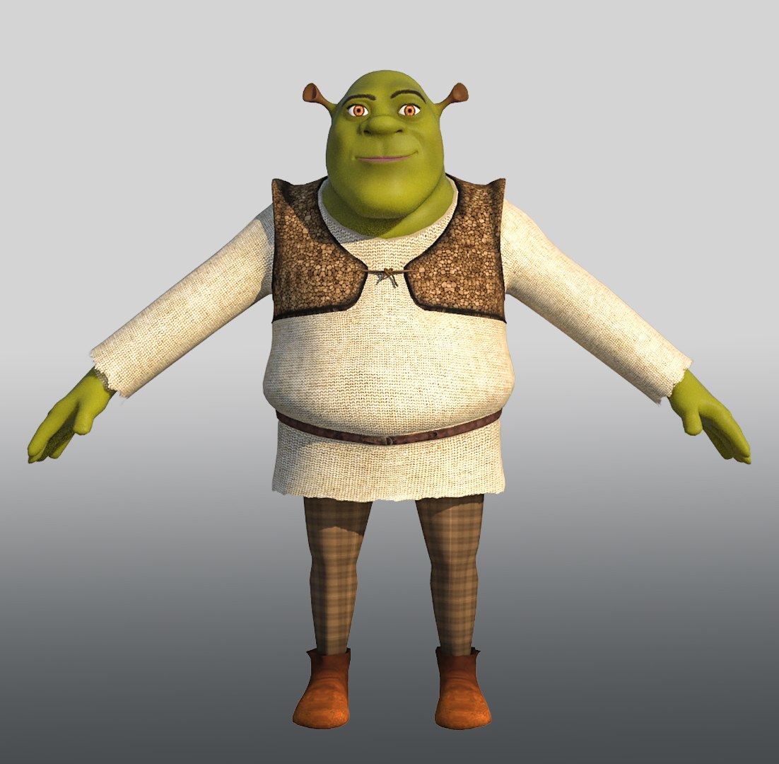 Shrek rigged 10 3D Model in Monster 3DExport