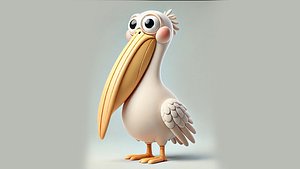 Funny Pelican Bird  STL 3D Print Model