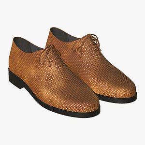 3D model Leather Shoes For Men Yellow