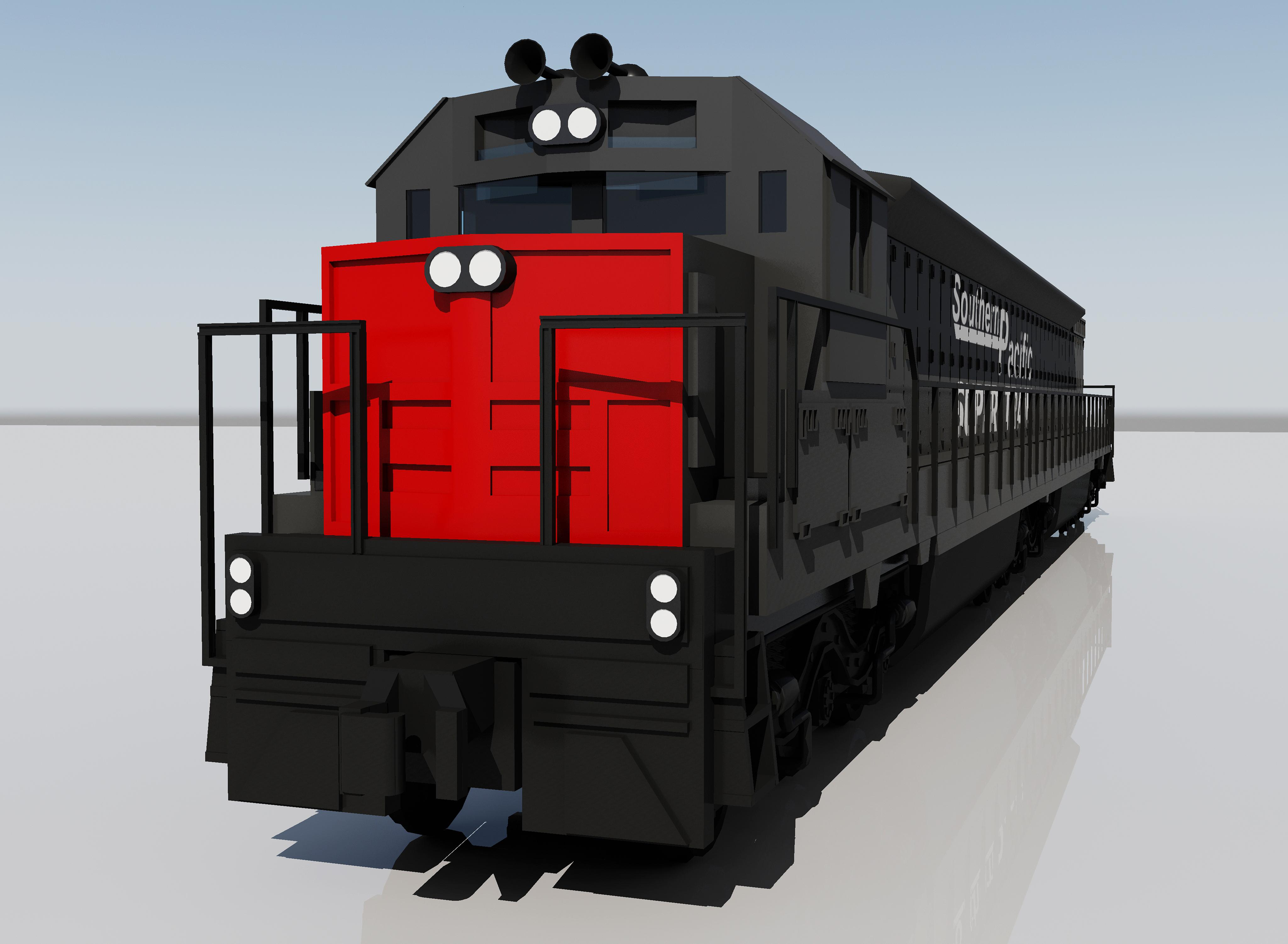 3d model super train diesel engine