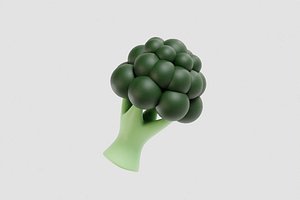 Broccoli Cartoon 3D model