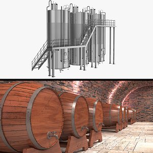 3D Wine Manufacture Collection model