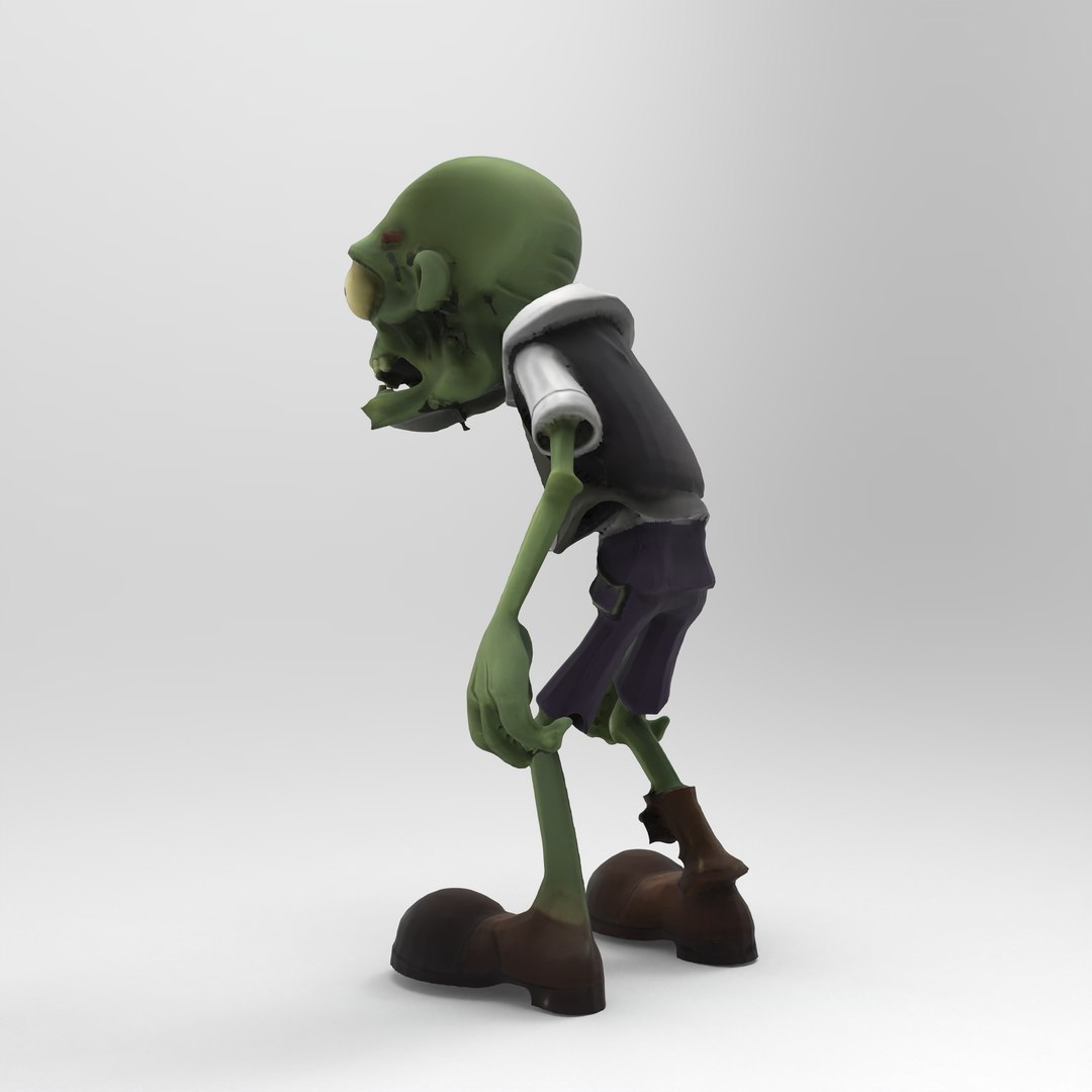Stylized Cartoon Zombie - Plants Vs Zombies Inspired 3D Character Model ...