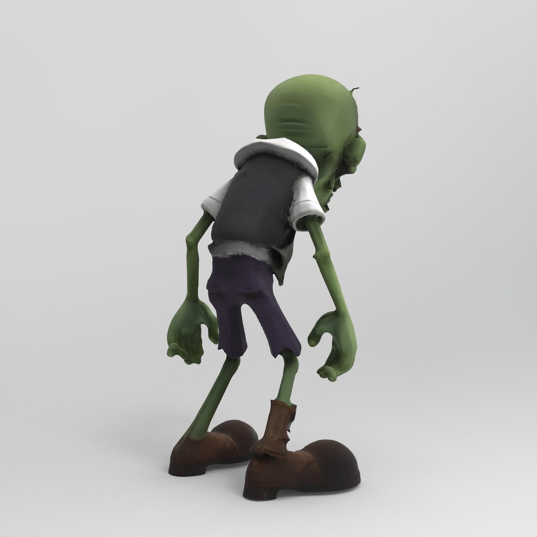 Stylized Cartoon Zombie - Plants Vs Zombies Inspired 3D Character Model ...