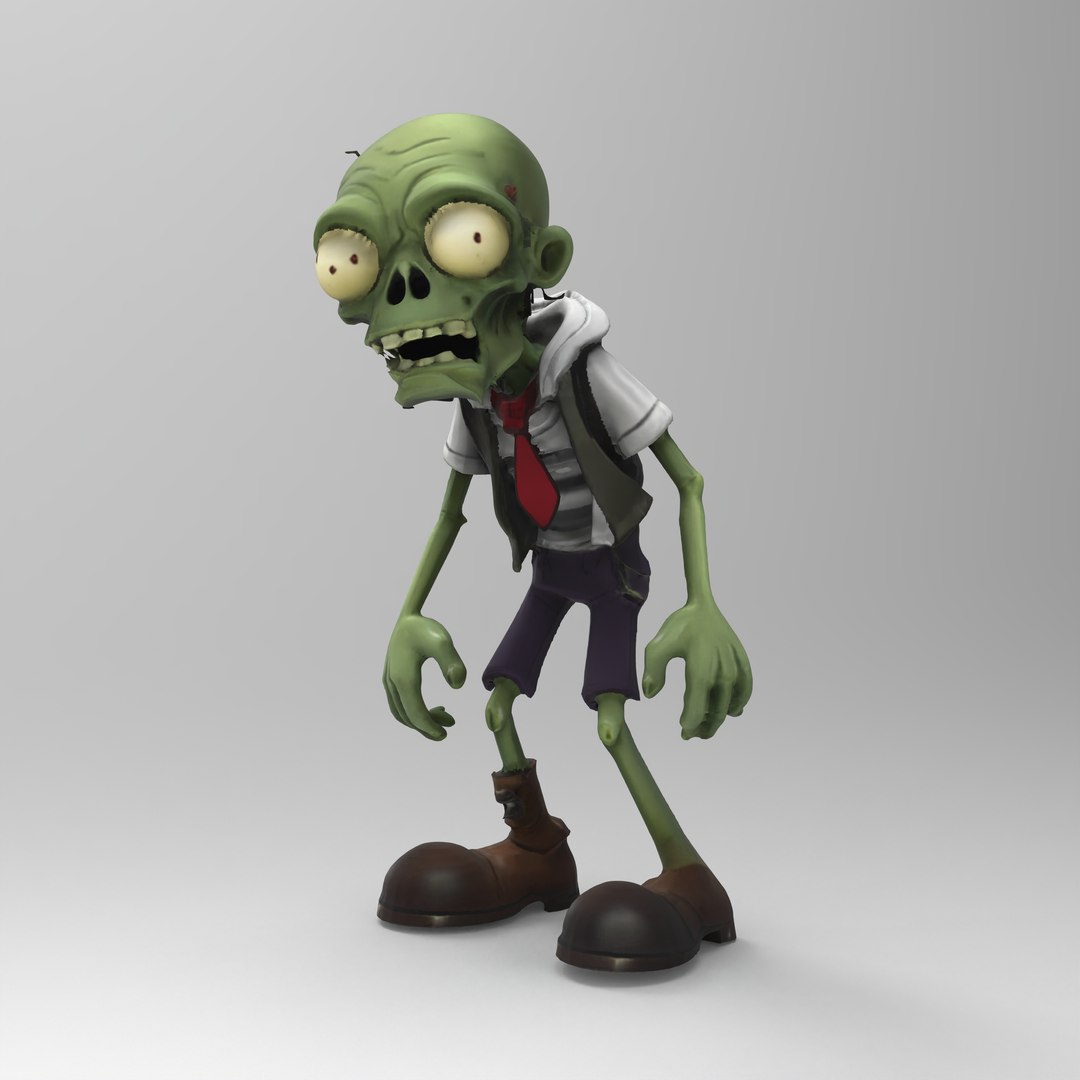 Stylized Cartoon Zombie - Plants Vs Zombies Inspired 3D Character Model ...