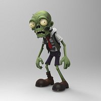 Stylized Cartoon Zombie - Plants vs Zombies Inspired 3D Character Model