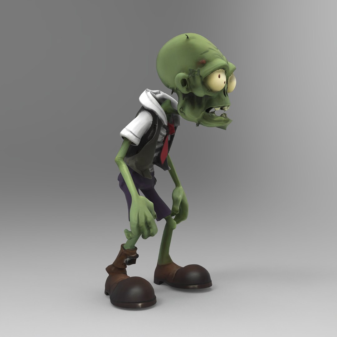 Stylized Cartoon Zombie - Plants Vs Zombies Inspired 3D Character Model ...