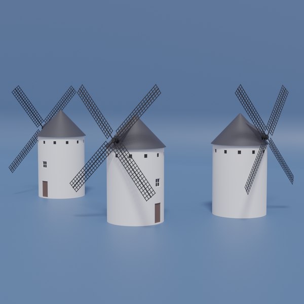 moinho de vento medieval dos desenhos animados Modelo 3D