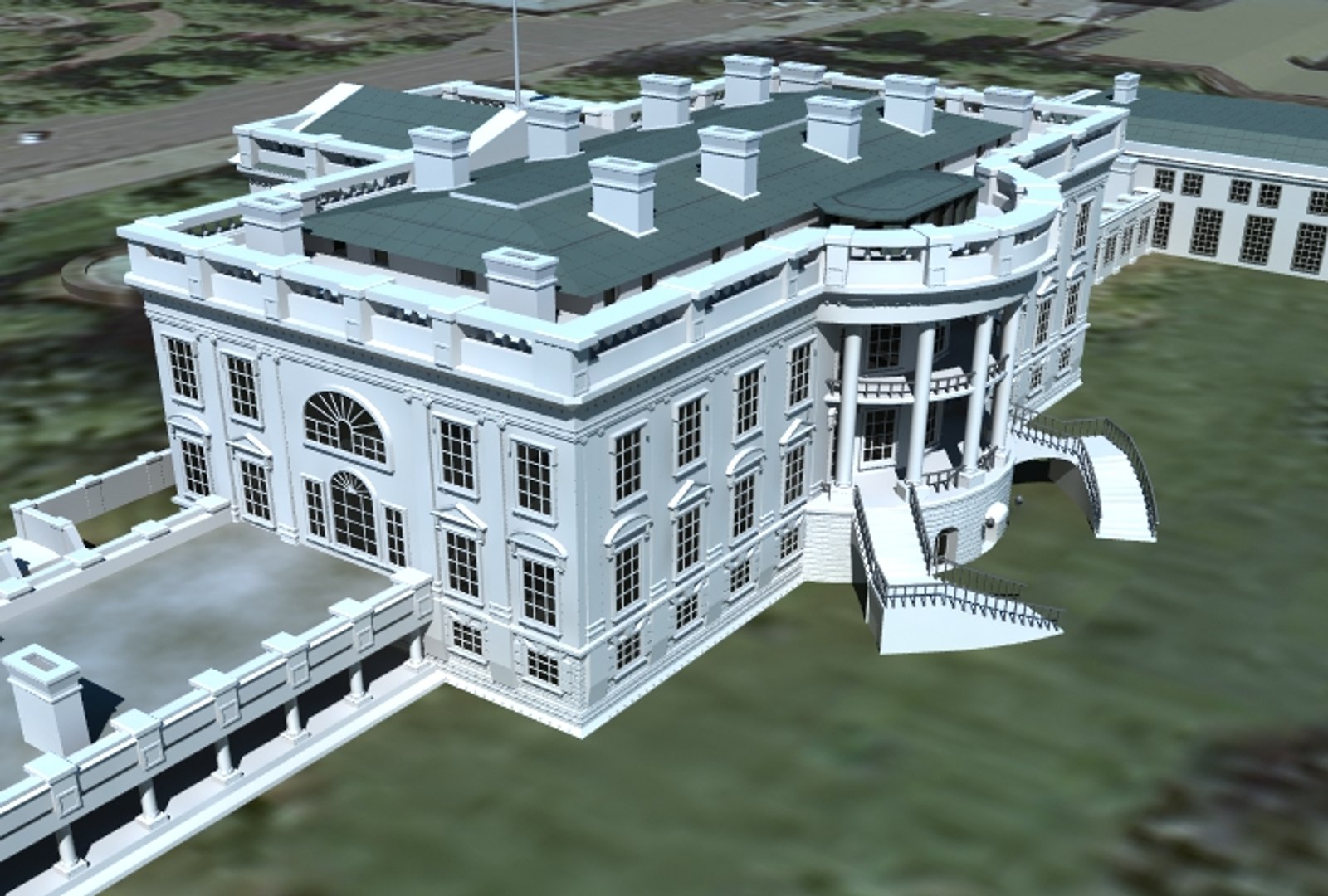 white house side view