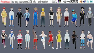 3D characters 3 06 professions model