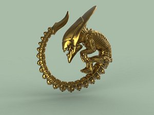 pendant alien 3d obj