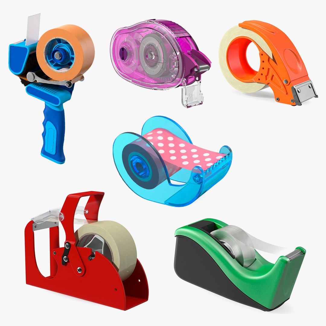 Desk Tape Dispensers Collection 3 3D model preview