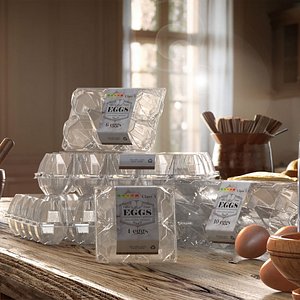 3D Empty Egg Containers Set model