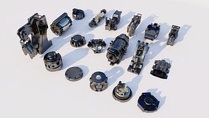 hard surface mechanical gears model