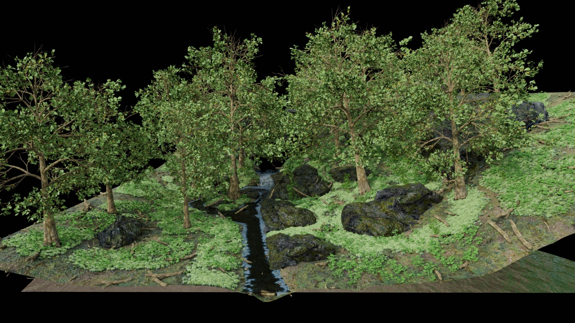 3D Model Stream Scene - TurboSquid 1716994