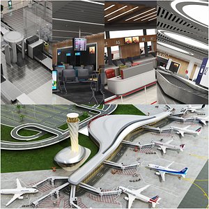 Airport Interior an Exterior Collection model