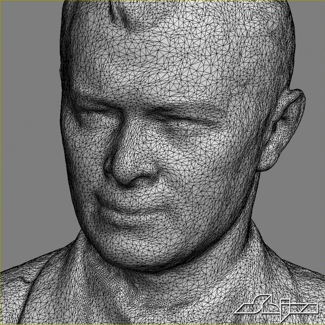 3d Model Of Man Bust