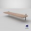 3D Wooden Shelf with Wrought Iron Supports model