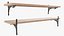 3D Wooden Shelf with Wrought Iron Supports model