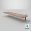 3D Wooden Shelf with Wrought Iron Supports model