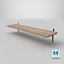 3D Wooden Shelf with Wrought Iron Supports model