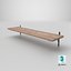 3D Wooden Shelf with Wrought Iron Supports model