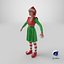 Christmas Elf Female 4 3D