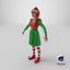 Christmas Elf Female 4 3D