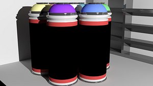 Graffiti Cans [highpoly]