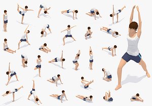 30 Yoga Pose Animations Bundle Woman
