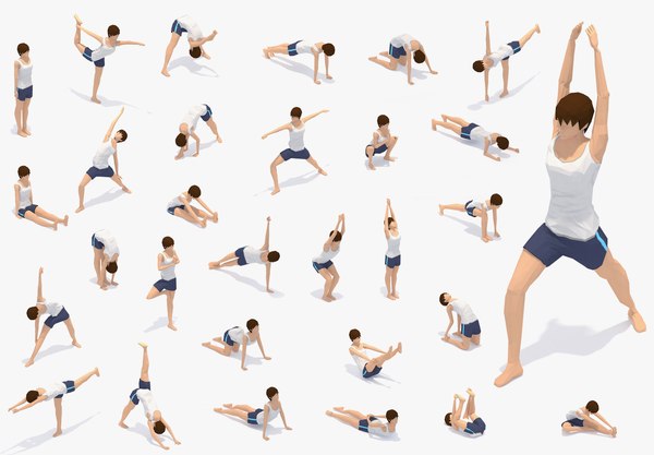 3D animations exercise yoga woman model - TurboSquid 1707588