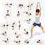 30 Yoga Pose Animationen Bundle Frau Bund