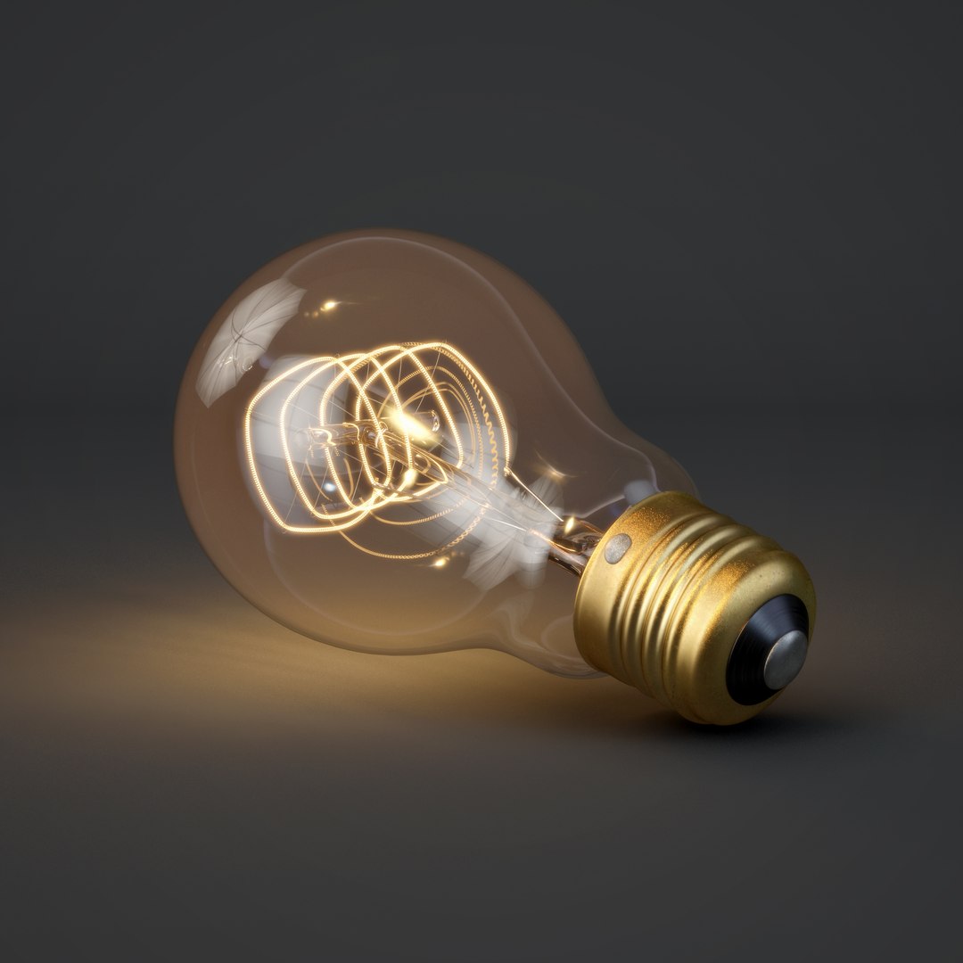 3d Vintage Spherical-shaped Edison Light Bulb