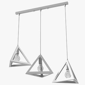 3D Hanging 3-Lights Cluster White