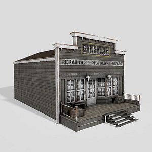 Lowpoly Wild West Building 07