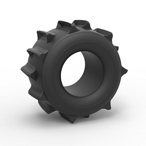 Diecast Tire Version 2 of Formula off road Scale 1 to 25 3D model