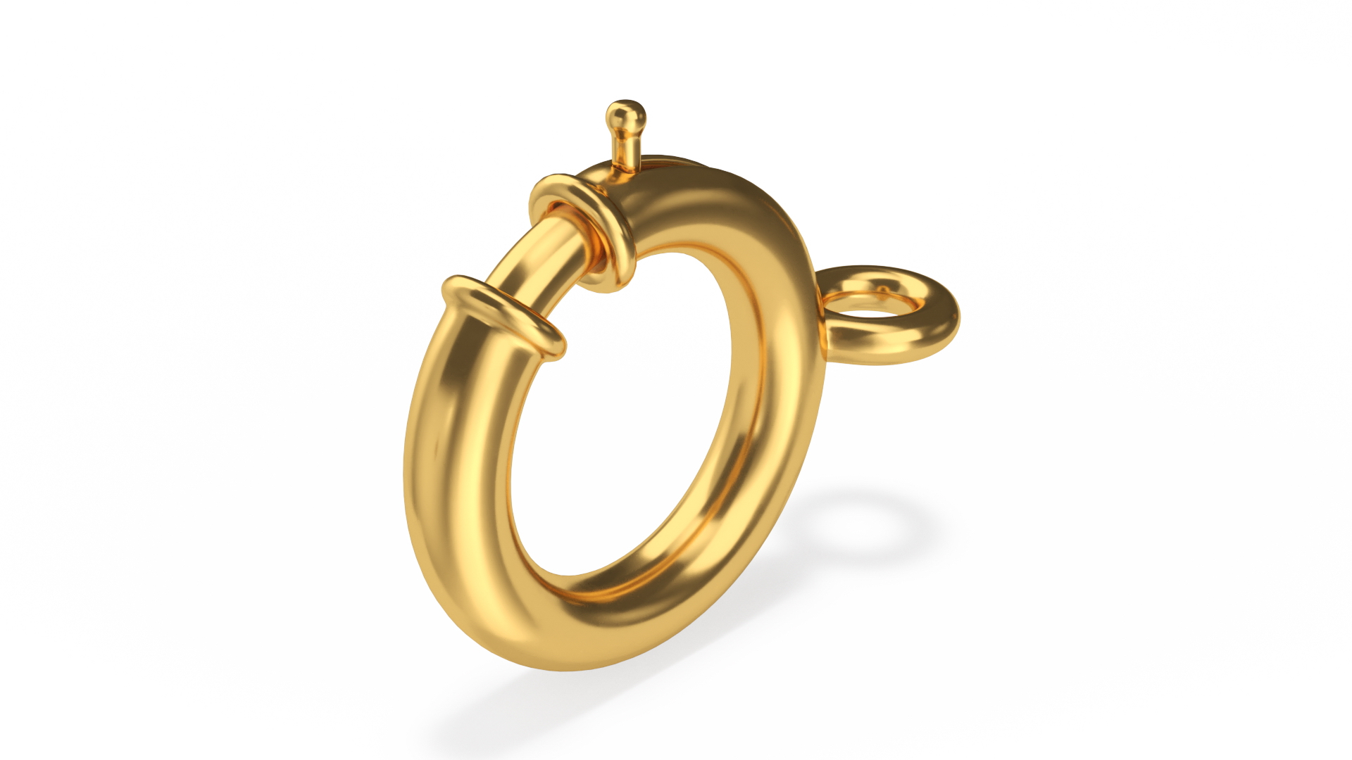 Spring Ring Jewelry Clasp Gold 3D TurboSquid 2123876