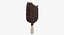スティック上の茶色のチョコレートアイスクリーム-かまれた