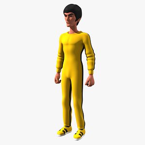 Toon Bruce Lee in Yellow Jumpsuit