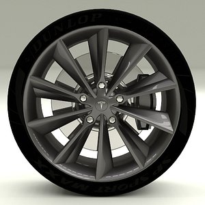 3d model tesla s wheel modeled