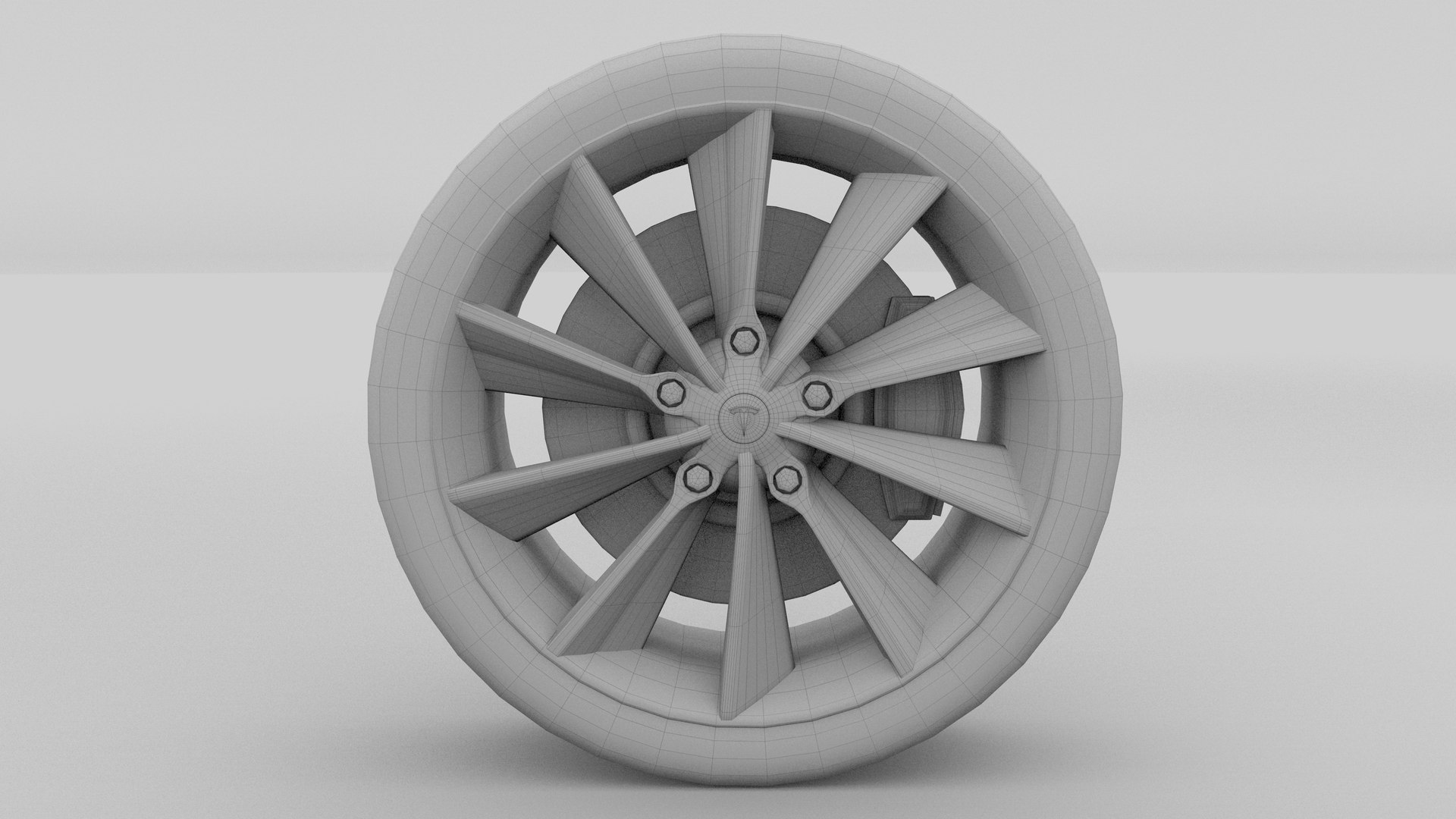 3d Model Tesla S Wheel Modeled