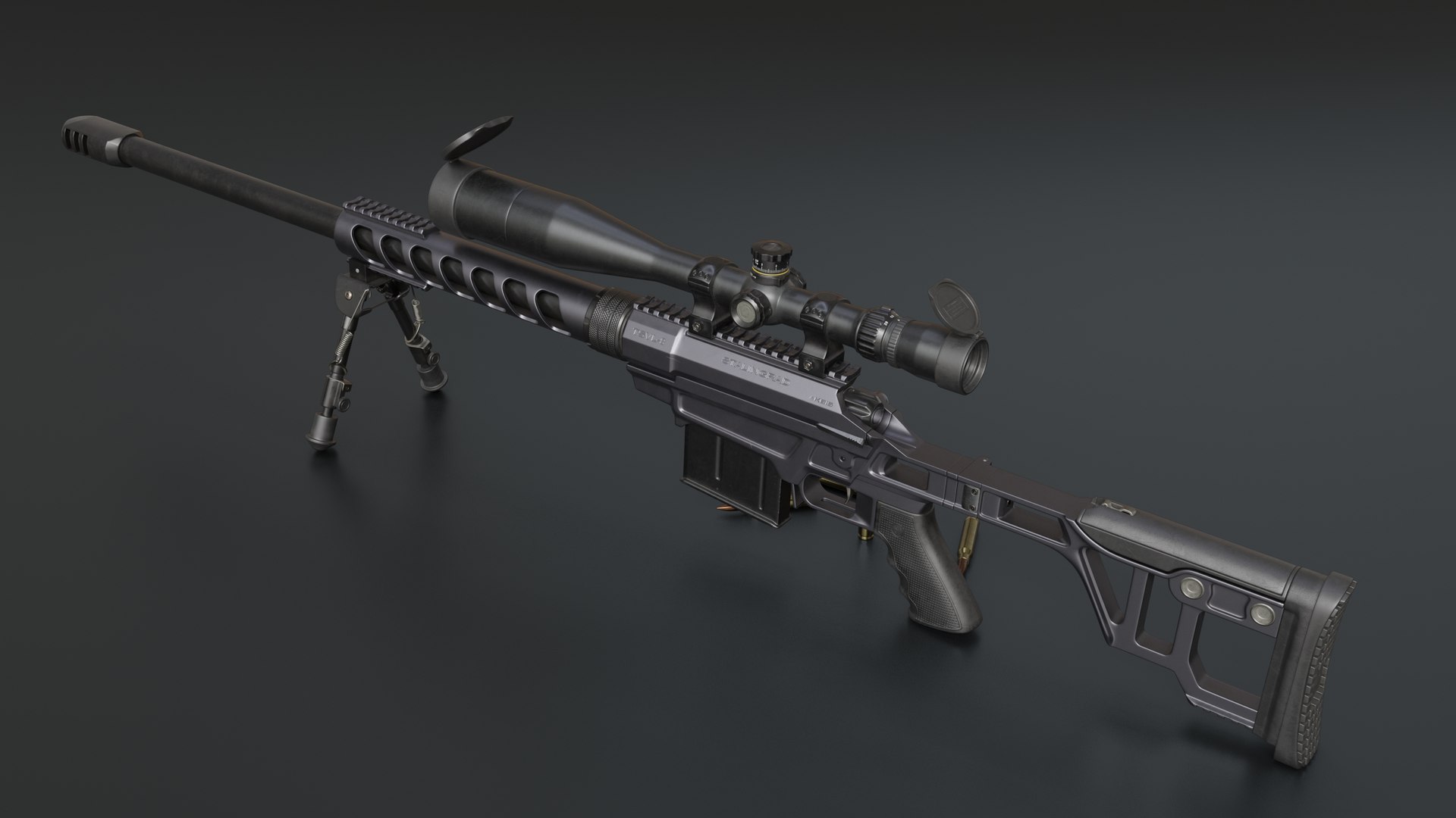 Sniper Rifle Lobaev Tsvl8 Stalingrad Model - Turbosquid 2117548