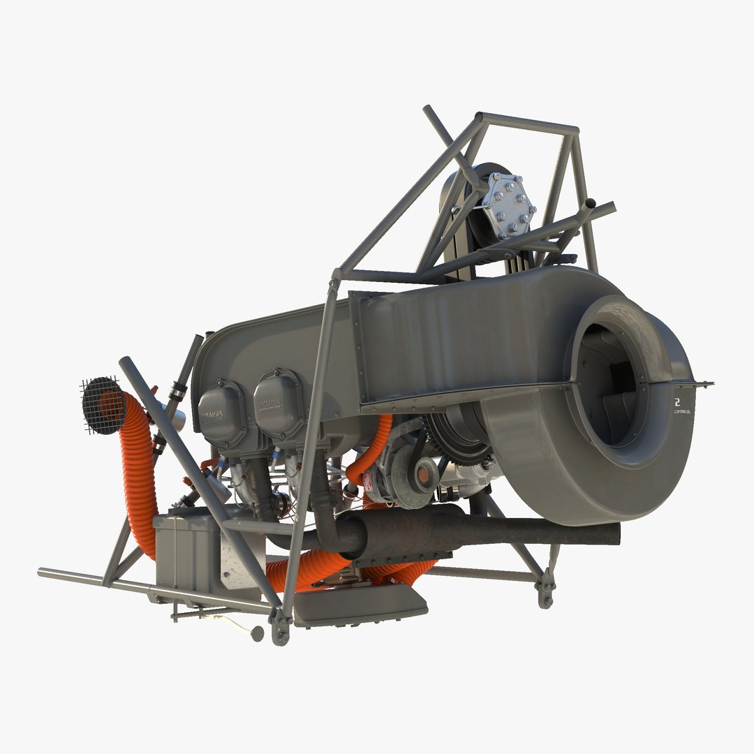 Light Helicopter Engine 3D model preview