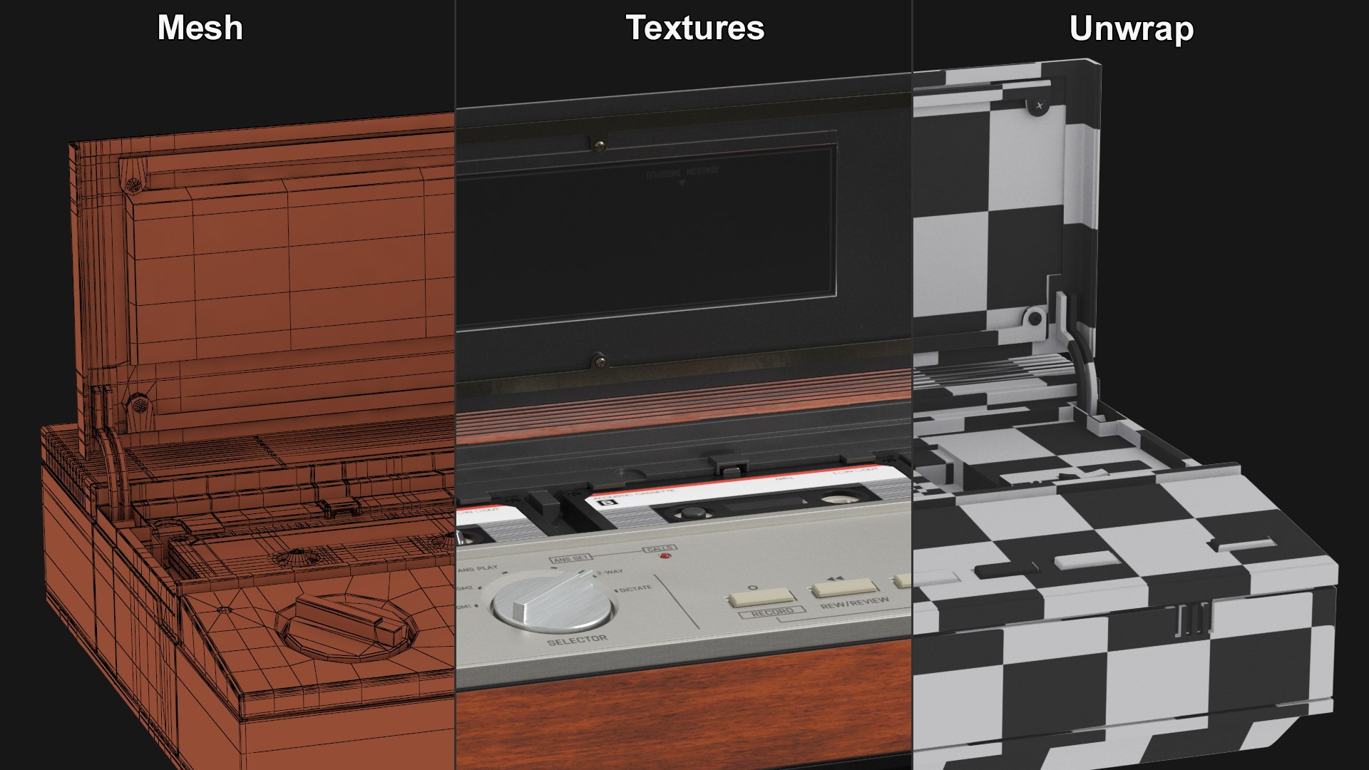 Retro Easa Phone Answering Machine with Audio Tape Recorder 3D model https://p.turbosquid.com/ts-thumb/gO/X1pYTG/D0/retroeasaphoneansweringmachinewithaudiotaperecorder3dmodel015/jpg/1687746124/1920x1080/fit_q87/8b970cd3c94736fbd59242c087830085c7c18148/retroeasaphoneansweringmachinewithaudiotaperecorder3dmodel015.jpg
