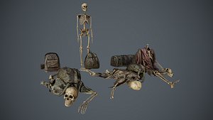 Traveler Skeleton with Bags