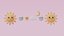 Cartoon Cute Sun Moon Star and Cloud