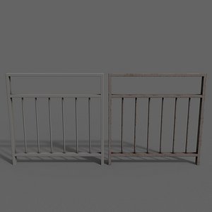 PBR Pedestrian Guard Rail GreyV4 3D model